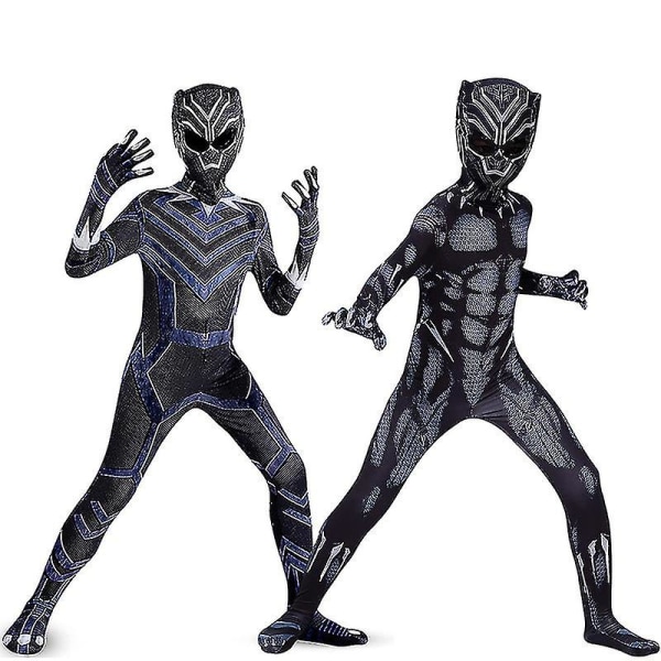 2023 New Black Panther Costume Marvel The Avengers Super Hero Cosplay Bodysuit Zentai Jumpsuit Halloween kostumer til børn Voksen H_a W Style 1 170