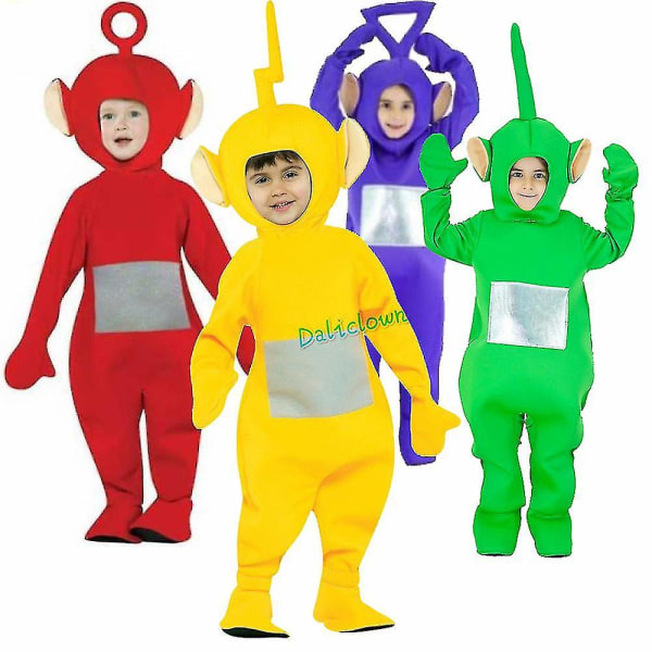 Teletubbies kostume til børn Børn Sjov Dipsy Po Laa Tinky Winky Onesie Julefødselsdagsfest Halloween kostume W Po Teletubbies Kids 130cm*Teletubbies