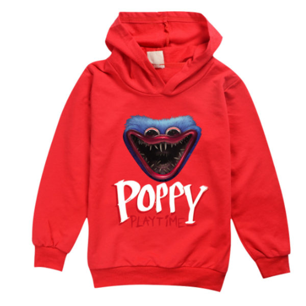 Kid Poppy Playtime Huggy Wuggy Casual Hoodie Långärmad tröja V red 160cm