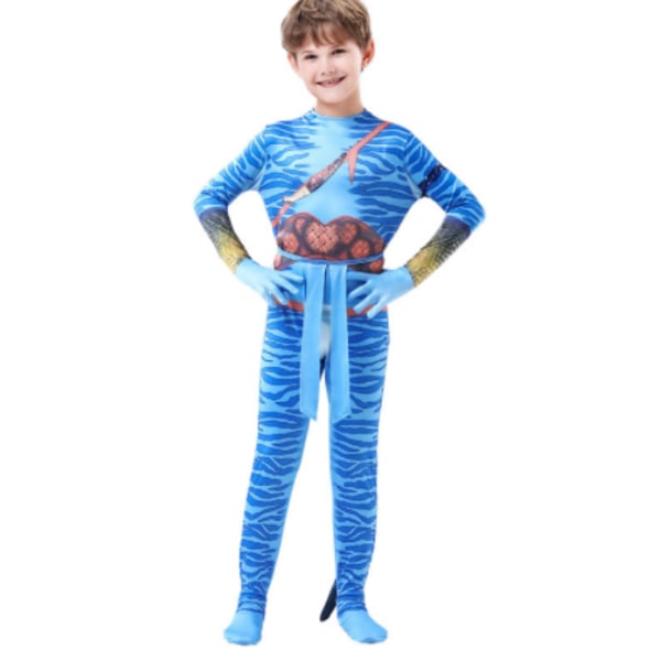 Avatar 2 kostym kostym, Jumpsuit för barn med Halloween- print Boys 120cm