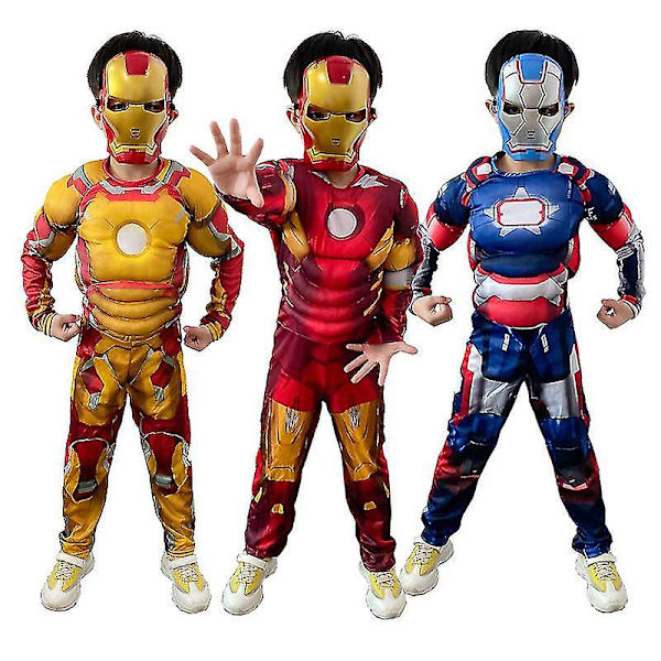 Iron Man Kläder Barnmuskeldräkter Cosplay Bal Party Marvel Kostymer