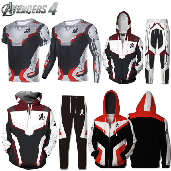 Avengers 4 mænd hættetrøje Toppar Cosplay kostume - Long Sleeve T Shirt M