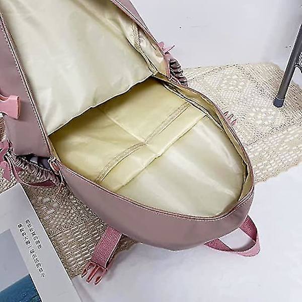 Rygsæk med Kawaii-nål og tilbehør, stor kapacitet sød bjørn tilbehør rygsæk til skole multi lomme Kawaii håndtaske japansk skoletaske til Y