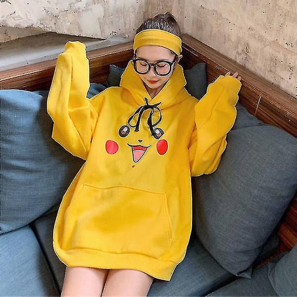 Elf Pikachu Sweatshirt Hoodie Jacka Lös H yellow m