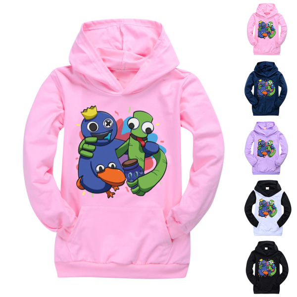 Drenge Piger Rainbow Friends Lomme Hoodie Toppe Kappa Julegave k Pink 150cm
