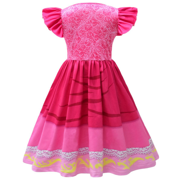 Barn Flickor Princess Peach & Super Bros Short Dress Summer Fancy Cosplay kostym Pink 8-9 Years