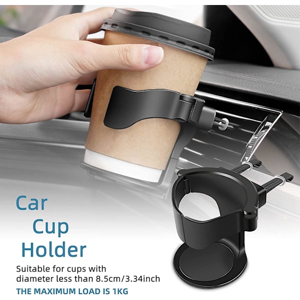2 stk Bil Koppholder Luftventil Vannflaskeholder Universal Drikke Kaffeholder