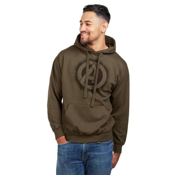 Avengers Herre Stencil Hoodie Y Olive L