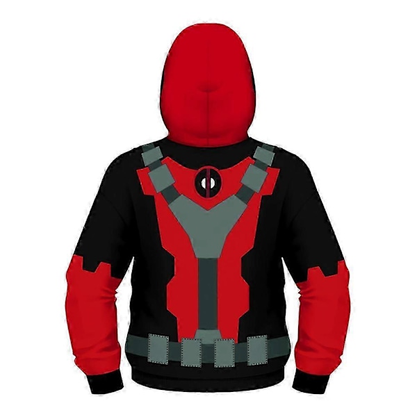 Deadpool Huvtröja med Huva för Barn Pojkar Casual Full Zip Hoodie Jacka Lös Kostym 4-5 Years