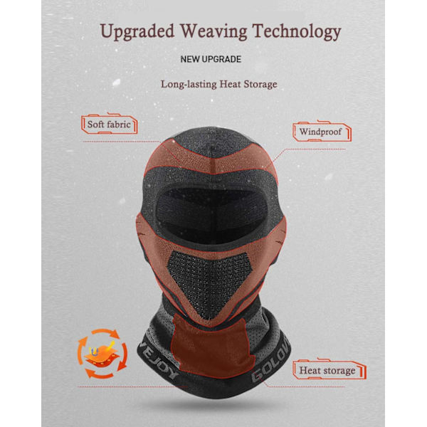 1 stk. balaclava, vindtett sykkelskjerf for hodeomkrets 48-65 cm -