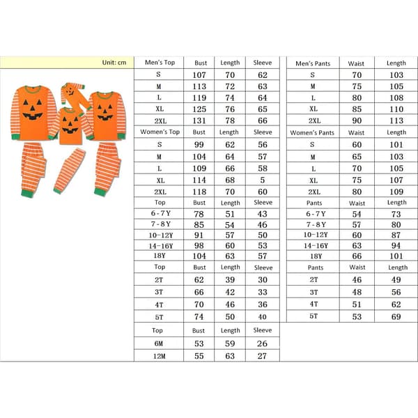 Halloween långärmad pumpa tryck familj matchande pyjamas set. KIDS 10-12Y