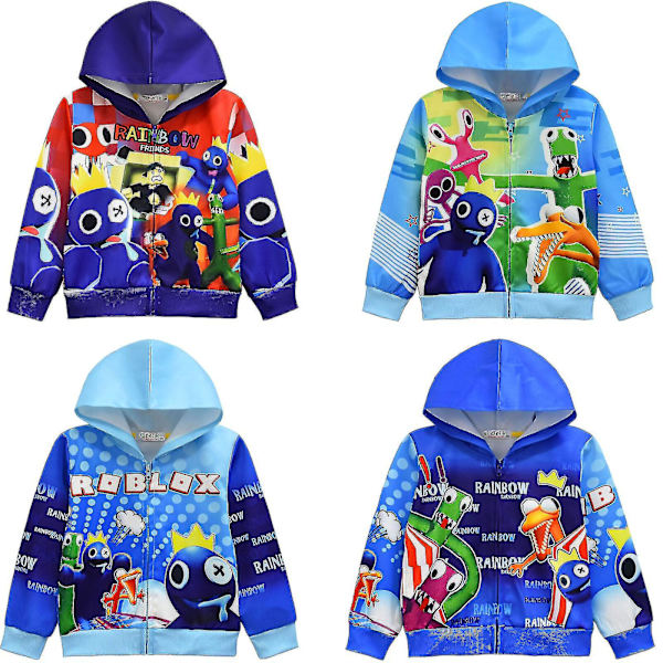 Rainbow Friends Roblox Kids Kappa Hooded Zip Jacka Ytterkläder Topp Xmas Gift_s W Y B 130cm