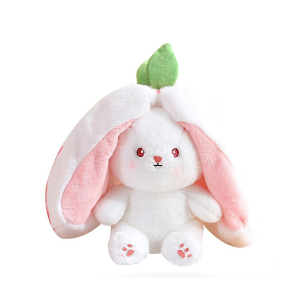 Kanit Muppleksaker Vändbara Morötter Jordgubbar Kaninkudde Plyschleksaksdocka För Pojkar Flickor Presenter strawberry 18cm