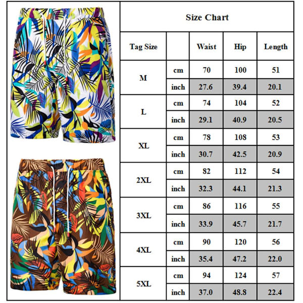 Herra kesä plus-koko casual urheilushortsit viisipiste shortsit rantahousut . Deep brown M