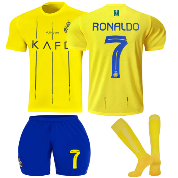 2023-2024 Al-Nassr FC børnefodbolddragt nr. 7 Ronaldo T 26