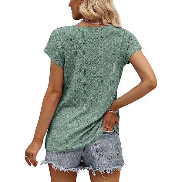 HAUFR Naisten kesäpaidat Casual lyhythihainen V-pääntie T-paita Basic . 01-white Medium