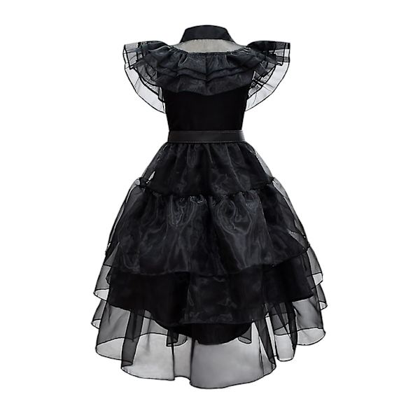 Onsdag Addams Kjole Til Piger Karneval Fest Cosplay Kostume 140cm