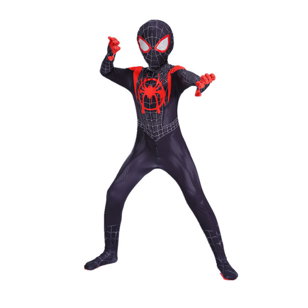 Lasten Spiderman Supersankari Hyppypuku Bodysuit Cosplay Vaatteet Black 6-7 Years