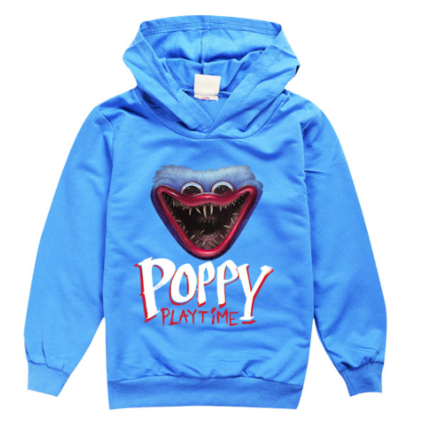 Kid Poppy Playtime Huggy Wuggy Casual Hoodie Långärmad tröja V dark blue 160cm