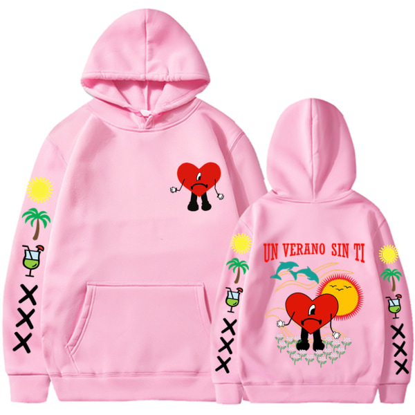 Nytt album Bunny erch Bad un verano sin ti Hoodie Coat Herr Dam - Pink M