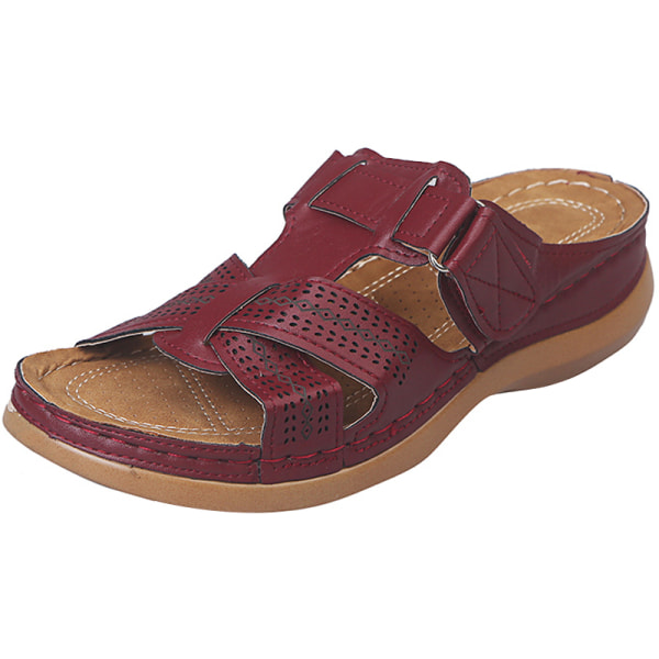 Ortopediske sandaler for kvinner Behagelige sklisikre flate sko . Brown 36