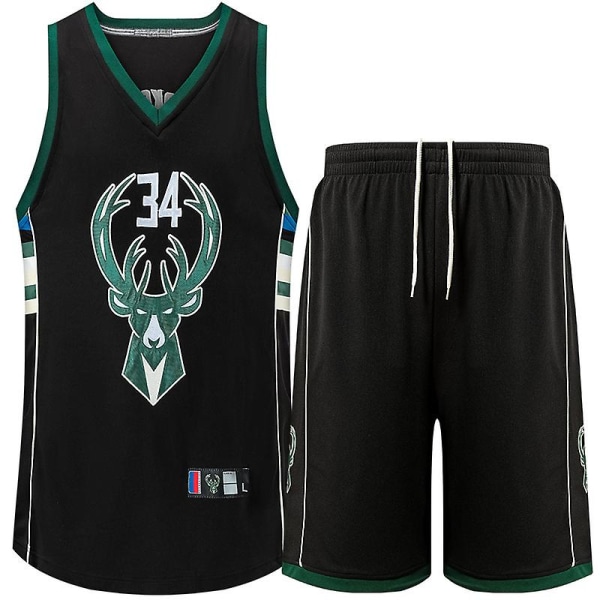 Bucks nr 34 Antetokounmpo Baskettröja kostym black M