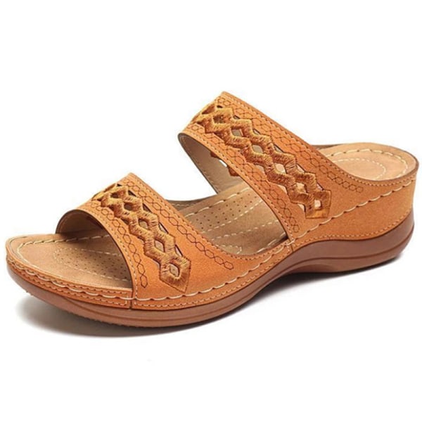 Dam Sandaler Mode Kilar Skor Sandaler Flip Flop Camel 39