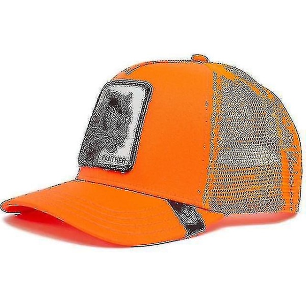 Aikuisten Panther Mesh Cap Kesä Baseball Cap Trucker Cap Panther Orange