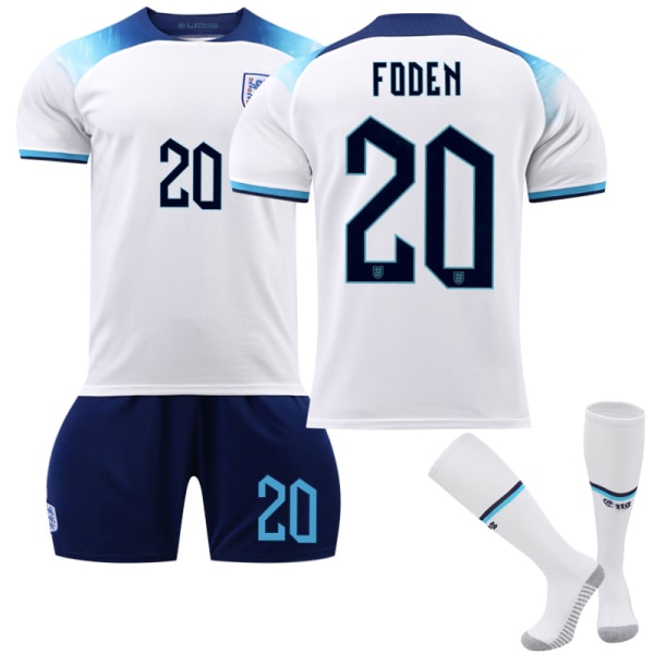 2223 England Hjemme Qatar World Cup skjorte W FODEN XXL (190-200cm)
