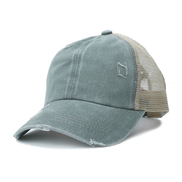 Cap Dirty Bull Hat til kvinder vasket bomuld Snapback Caps Criss Cross Hestehale Cap W Grey