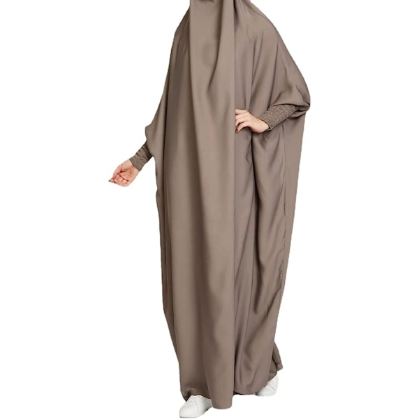 uslimsk Abaya-klänning i ett stycke för kvinnor, stor bön över huvudet zy M