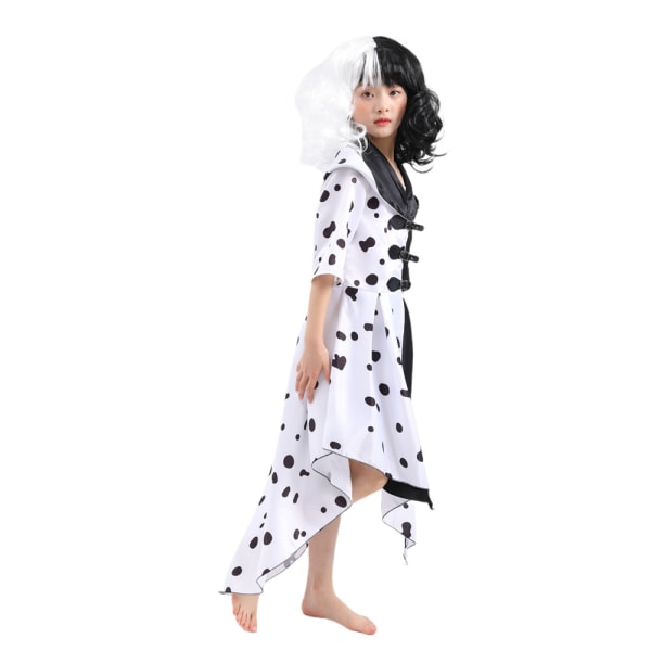 3-10 år Kid Girls Cruella Deville Cosplay Outfits M L