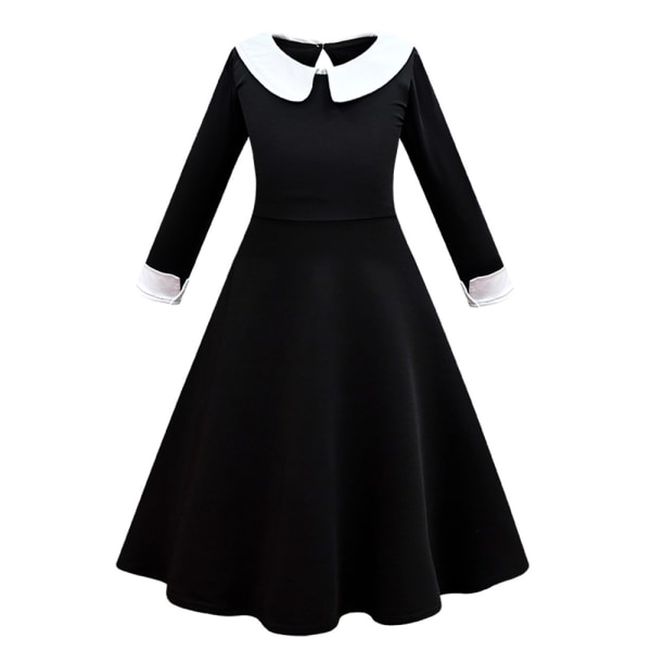 The Addams Family Wednesday Costume Grills Svart Kjole Cosplay 140cm