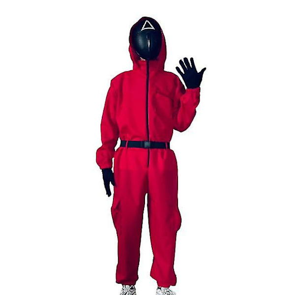 Vuxen Halloween Squid Game Jumpsuit Kostym Set-1 W triangle L175-185cm