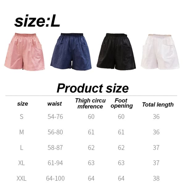 4 stk. Casual Shorts til kvinder Elastisk Strand Sommer Strand Shorts . L