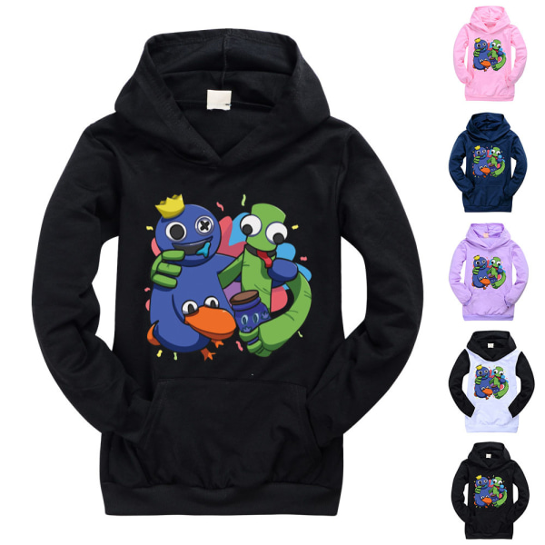 Drenge Piger Rainbow Friends Lomme Hoodie Toppe Kappa Julegave k black 150cm