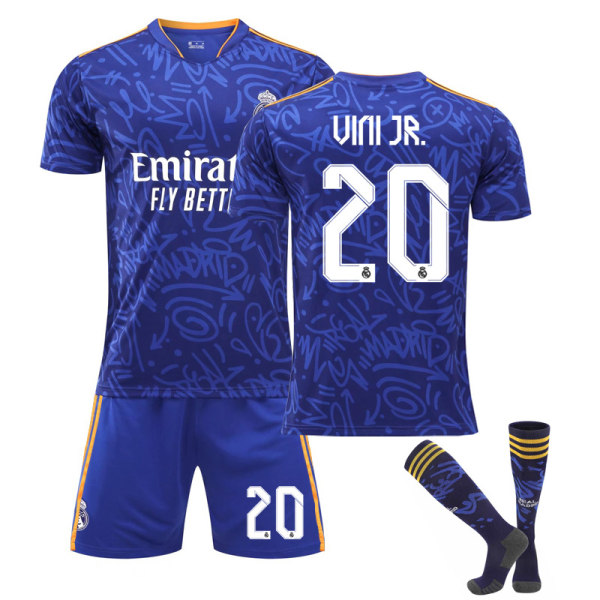 Barn / voksen 21 22 World Cup Real Madrid fotballdrakt på sett V7 UINI JR-20 xs#