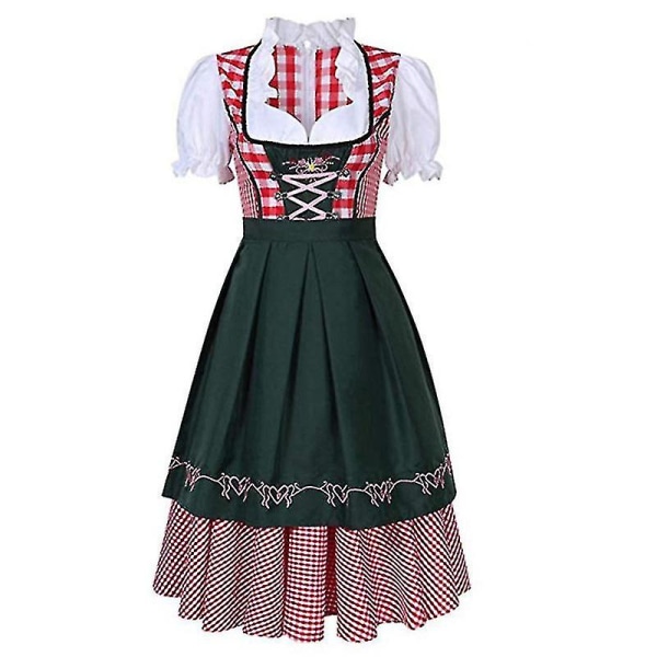 Naisten perinteinen Oktoberfest-asu saksalainen olut Wench Dirndl-mekko essulla Puku Juhlamekko Xs-6xl Plus Size_b 3XL