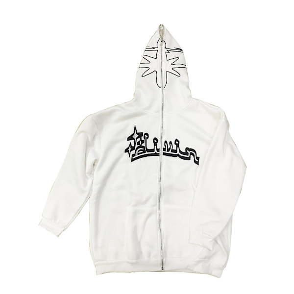 Hel lynlås til damer Luvtrøje til herre Loose Hip Hop Goth Couple Jakke yz White XL