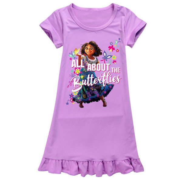 5-12 år Encanto Mirabel Nattkjole Nattøj Pyjamas Sovetøj Børn Pige Fødselsdagsfest Prinsessekjole Purple 5-6 Years