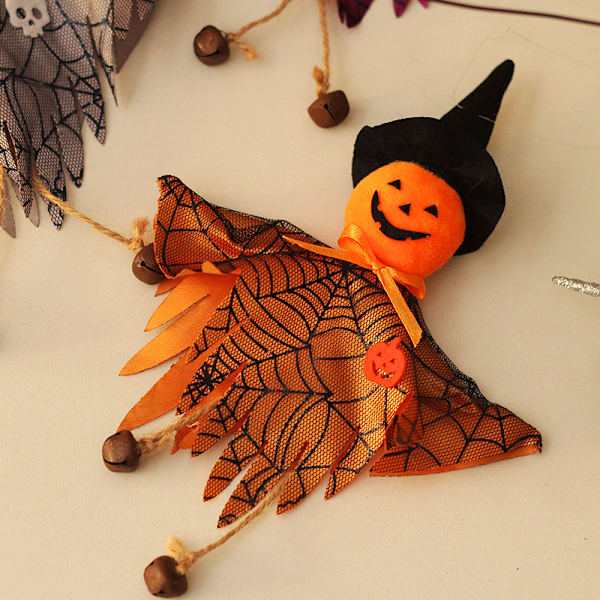 3 kpl Halloween riippuvat aave koristeet kurpitsa aave ruoho lentävä noita nukke tuuliviirit ripustus rekvisiitta koristeet piha terassi nurmikko puutarha ja Halloween juhla koristeet