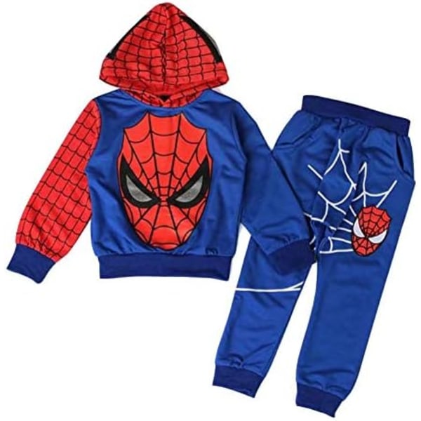 Avslappnad sportkläder Hoodie Barn 2PK Spider Man cosplay blue 120