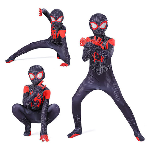Spiderman-asu Jumpsuit Lapset Halloween Cosplay Fancy Dress Up W 4-5 Years