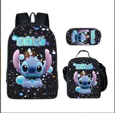 Lilo And Stitch Ryggsäck Studentväska Tredelad Set Y