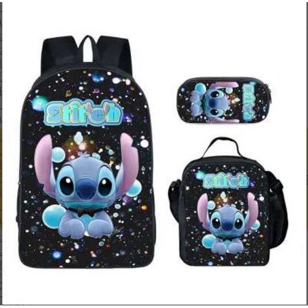 Lilo And Stitch Rygsæk Studerende Rygsæk Tredelt Sæt Y