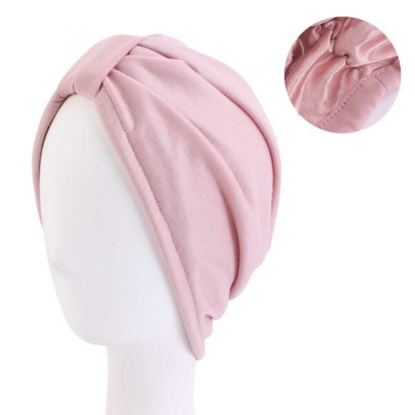 Sovehætte Satin Turban - Sovehætte One-Size Pink pink W pink