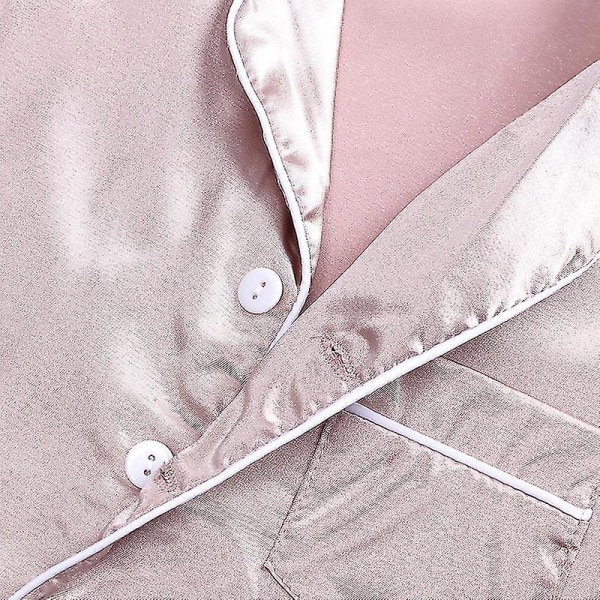 Satin Pyjamas Set for barn: Nattøy med knappar og shorts Champagne Suit for height 70 to 80cm