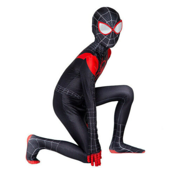 Spider Man Into the Superhero Kids Miles Morales Cosplay Voksen H black 120cm