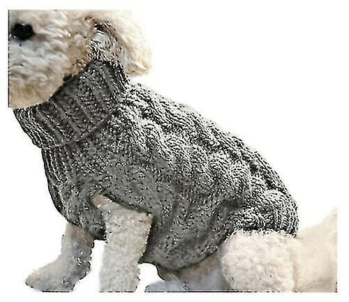 Husdjur Hund Varm TrÃƒÆ’Ã‚Â¶ja KlÃƒÆ’Ã‚Â¤der Valp Katt Solid Stickat Stickad Apparel-26 Grey XL