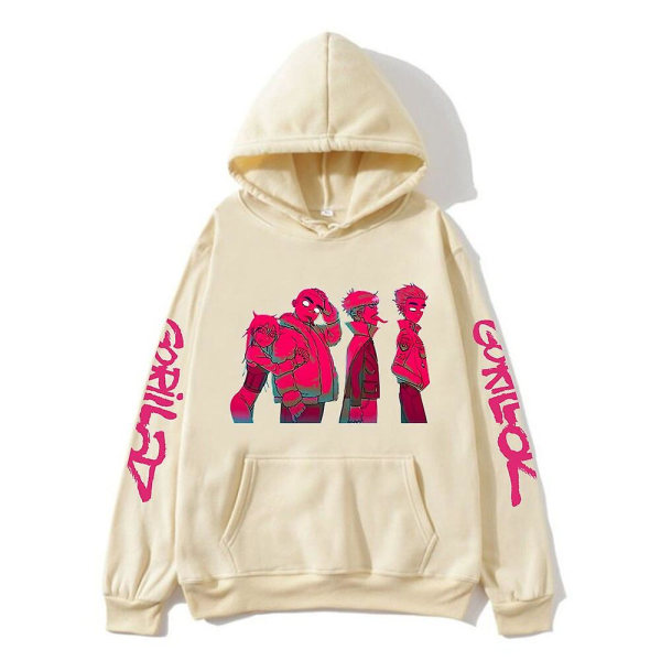 Gorillaz Album Print Luvtröje til mænd usikband Sweatshirts Langærmede Cracker Island Tøj Unisex Streetwear Kpop Efterårstop W M khaki